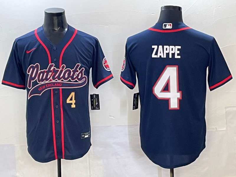 Men 2025 New England Patriots #4 Zappe blue Nike NFL jersey style 12->new england patriots->NFL Jersey